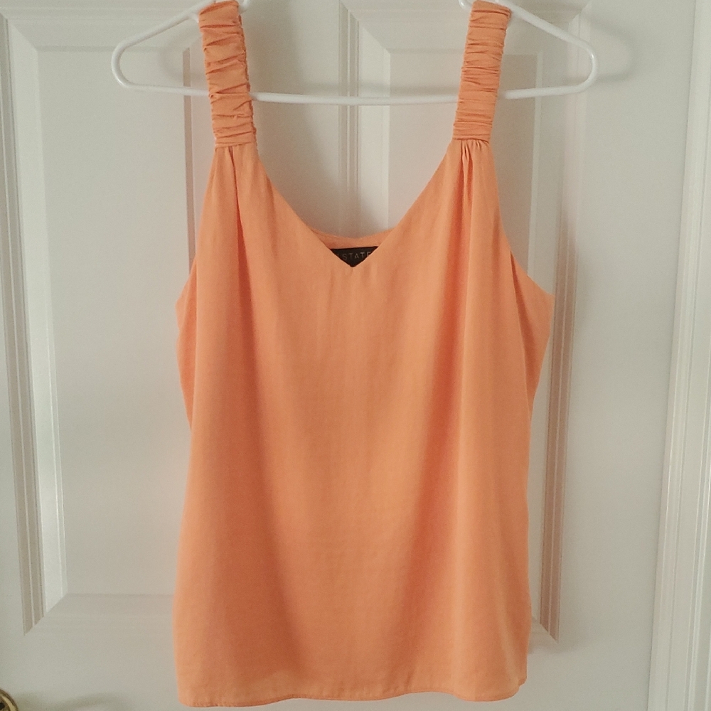 1.STATE Orange Ruched Straps Tank Top Size M